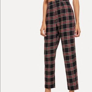 High waisted red plaid pants🍒